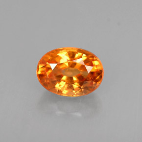 Granate espesartita naranja natural de 0,78 ct, corte óvalo, VS