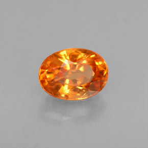 Granate espesartita naranja natural de 0,78 ct, corte óvalo, VS