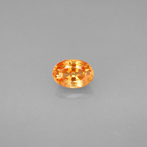 Granate espesartita naranja natural de 0,72 ct, corte óvalo, VS