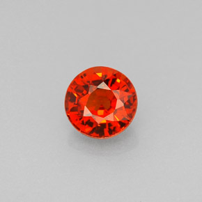 Granate espesartita naranja natural de 0,80 ct, corte redondo, VVS-VS