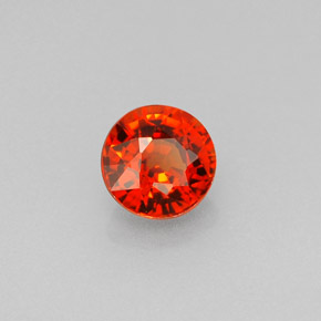 Granate espesartita naranja natural de 0,80 ct, corte redondo, VVS-VS