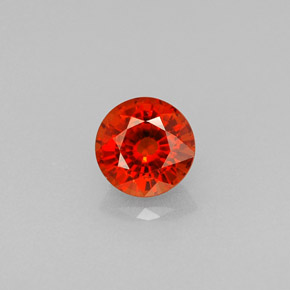 Granate espesartita naranja natural de 0,64 ct, corte redondo, VS