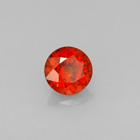 Granate espesartita naranja natural de 0,64 ct, corte redondo, VS