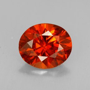 Granate espesartita naranja natural de 1,73 ct, corte óvalo, VS-SI