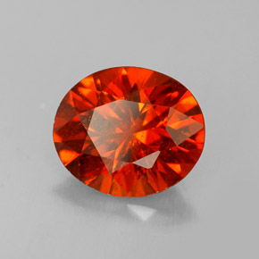 Granate espesartita naranja natural de 1,73 ct, corte óvalo, VS-SI
