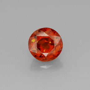 Granate espesartita naranja natural de 1,27 ct, corte redondo, VS