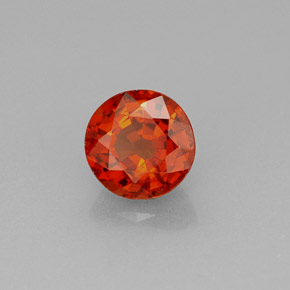 Granate espesartita naranja natural de 1,27 ct, corte redondo, VS