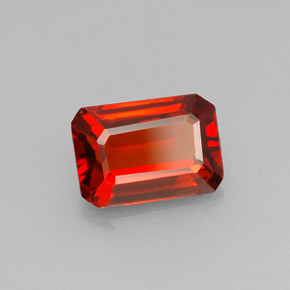 Granate espesartita naranja natural de 1,60 ct, corte esmeralda, VVS-VS