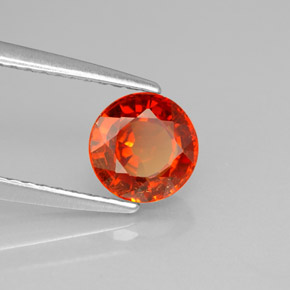 Granate espesartita naranja natural de 1,28 ct, corte redondo, VS-SI