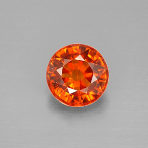 Hilo de espesartita Naranja mandarina natural de 1.12 ct, Corte Redondo, VS-SI