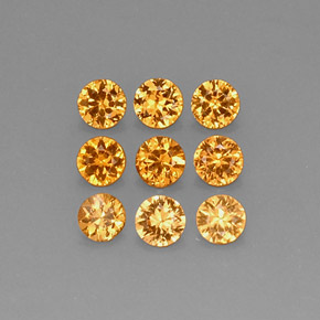 Gemas de Hilo de espesartita Naranja mandarina natural de  ct, Corte Redondo, VS