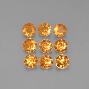 Gemas de granate espesartita naranja natural de  ct, corte redondo, VS
