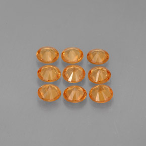Gemas de granate espesartita naranja natural de  ct, corte redondo, VS