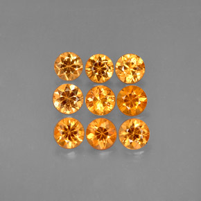 Gemas de granate espesartita naranja natural de  ct, corte redondo, VVS-VS