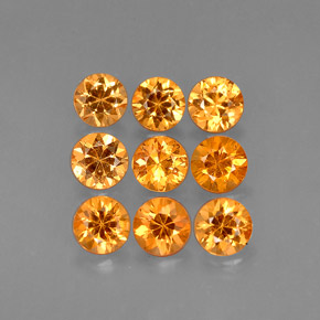 Gemas de granate espesartita naranja natural de  ct, corte redondo, VVS-VS