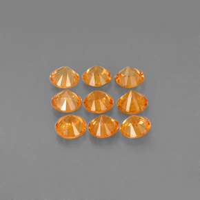 Gemas de granate espesartita naranja natural de  ct, corte redondo, VVS-VS