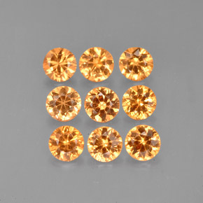 Gemas de granate espesartita naranja natural de  ct, corte redondo, VVS-VS