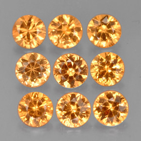 Gemas de granate espesartita naranja natural de  ct, corte redondo, VVS-VS