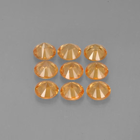 Gemas de granate espesartita naranja natural de  ct, corte redondo, VVS-VS