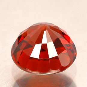 Granate espesartita rojo natural de 1,39 ct, corte redondo, VVS