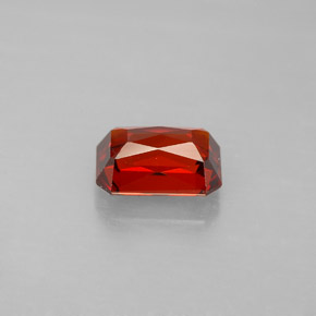 Hilo de espesartita Roja Anaranjada natural de 2.04 ct, corte esmeralda, VVS-VS