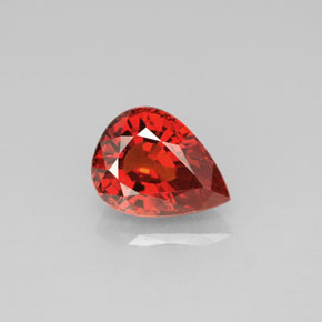 Granate espesartita naranja natural de 2,61 ct, en forma de pera, VVS-VS