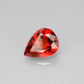 Granate espesartita naranja natural de 2,61 ct, en forma de pera, VVS-VS