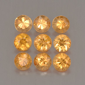 Gemas de granate espesartita naranja natural de  ct, corte redondo, VS