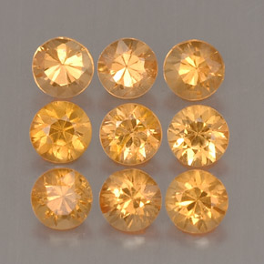 Gemas de granate espesartita naranja natural de  ct, corte redondo, VS