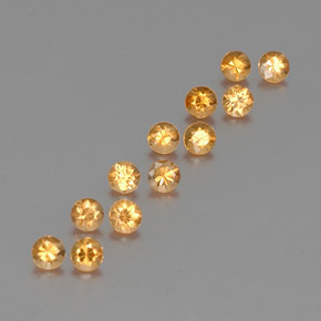 Gemas de Hilo de espesartita Naranja natural de  ct, Corte Redondo, VVS-VS