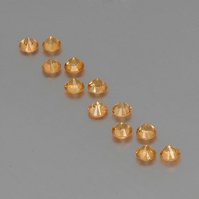 Gemas de Hilo de espesartita Naranja natural de  ct, Corte Redondo, VVS-VS