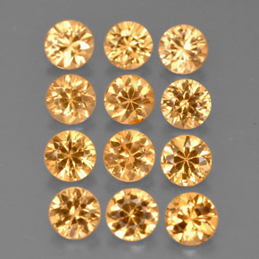 Gemas de Hilo de espesartita Naranja natural de  ct, Corte Redondo, VVS-VS