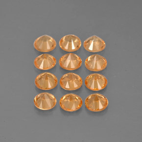 Gemas de Hilo de espesartita Naranja natural de  ct, Corte Redondo, VVS-VS