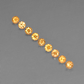 Gemas de granate espesartita naranja natural de  ct, corte redondo, VVS-VS