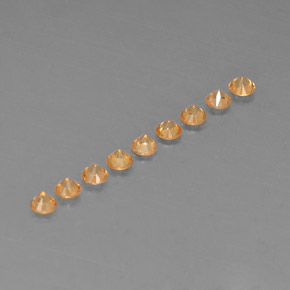 Gemas de granate espesartita naranja natural de  ct, corte redondo, VVS-VS
