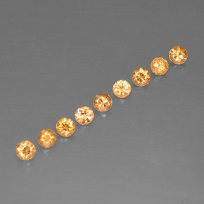 Gemas de Hilo de espesartita Naranja natural de  ct, Corte Redondo, VVS-VS