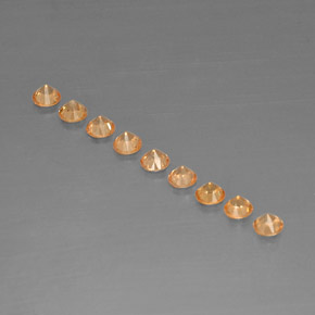 Gemas de Hilo de espesartita Naranja natural de  ct, Corte Redondo, VVS-VS