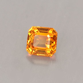 Granate espesartita naranja natural de 0,41 ct, corte esmeralda, VS
