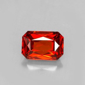 Granate espesartita naranja natural de 1,53 ct, corte esmeralda, VVS-VS