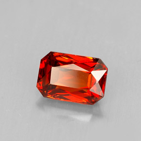 Granate espesartita naranja natural de 1,53 ct, corte esmeralda, VVS-VS