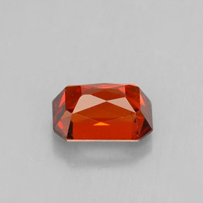 Granate espesartita naranja natural de 1,53 ct, corte esmeralda, VVS-VS