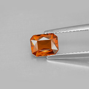 Granate espesartita naranja natural de 1,09 ct, corte esmeralda, VVS-VS