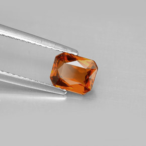 Granate espesartita naranja natural de 1,09 ct, corte esmeralda, VVS-VS