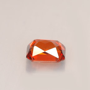 Granate espesartita naranja natural de 1,40 ct, corte esmeralda, VVS-VS