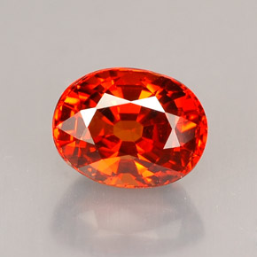 Granate espesartita rojo natural de 2,14 ct, corte óvalo, VVS-VS