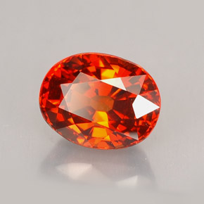 Granate espesartita rojo natural de 2,14 ct, corte óvalo, VVS-VS