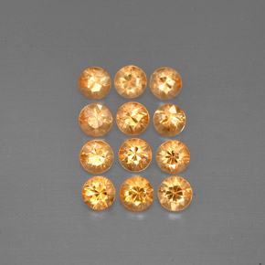 Gemas de granate espesartita naranja natural de  ct, corte redondo, VVS