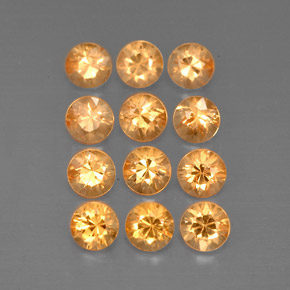 Gemas de granate espesartita naranja natural de  ct, corte redondo, VVS