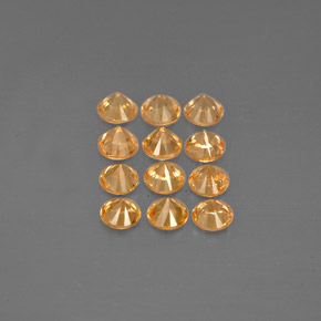 Gemas de granate espesartita naranja natural de  ct, corte redondo, VVS
