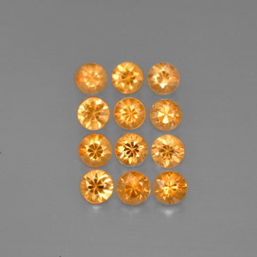 Gemas de granate espesartita naranja natural de  ct, corte redondo, VVS
